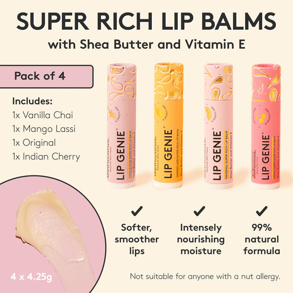 Lip Genie Super Rich Lip Balm - 4 Pack